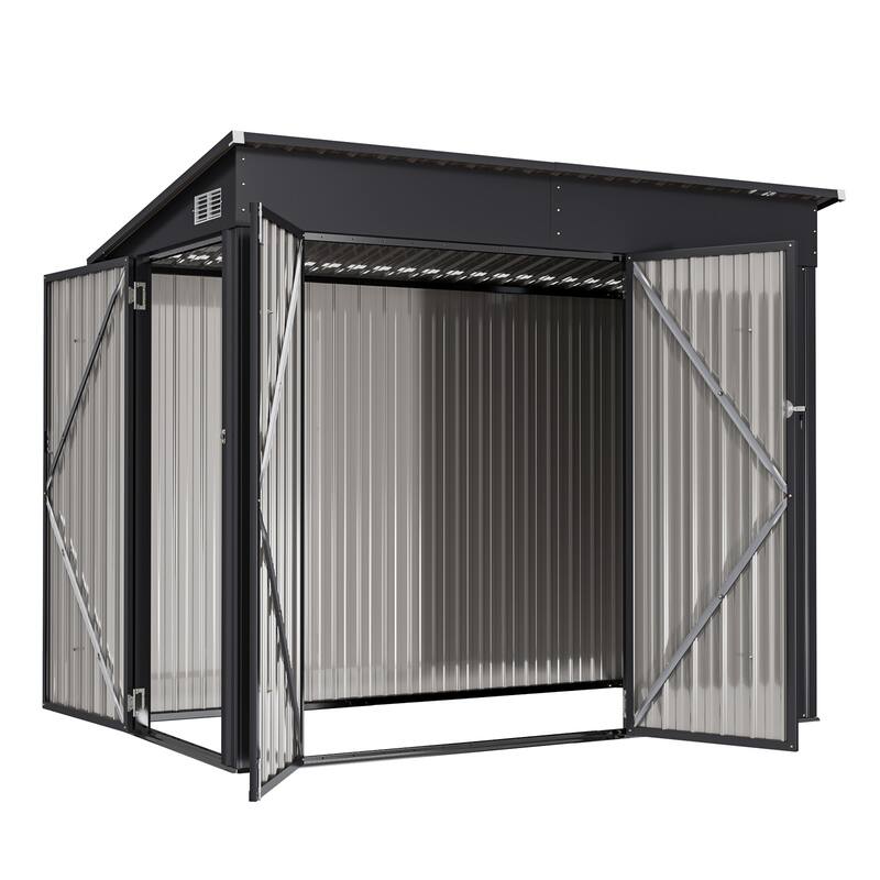 4' x 8' Shed Outdoor Storage Shed with Triple Lockable Door