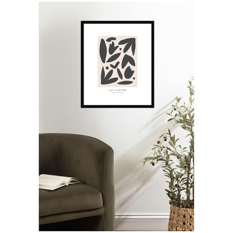 Kate and Laurel Exposition d Art Les Fleurs by Gabrielly Guedes Framed Wall Art Print