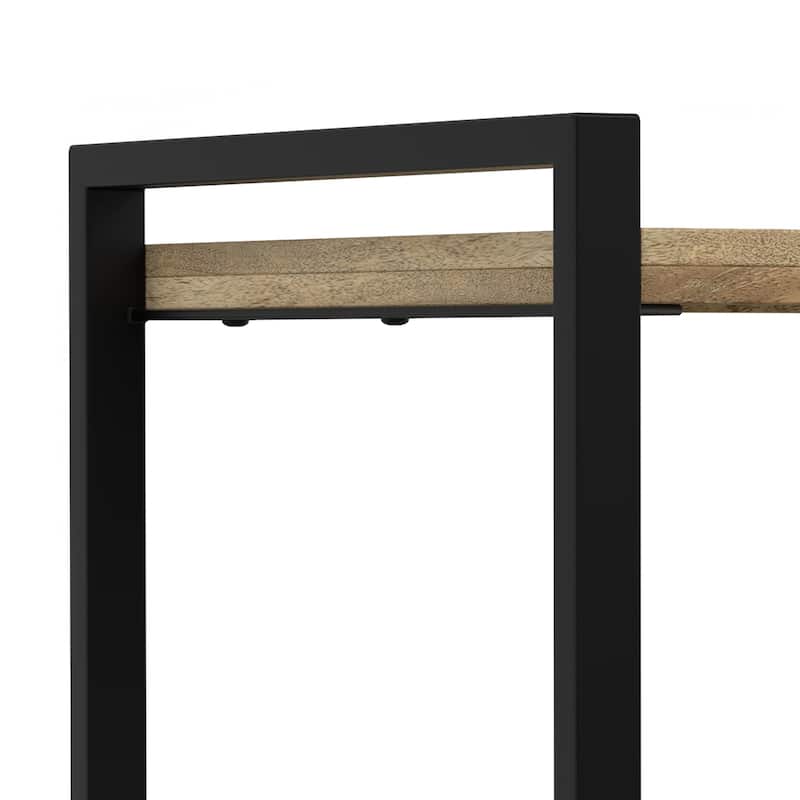WYNDENHALL Lawson SOLID MANGO WOOD 22 inch Wide Square Modern Industrial Bedside Table in Natural