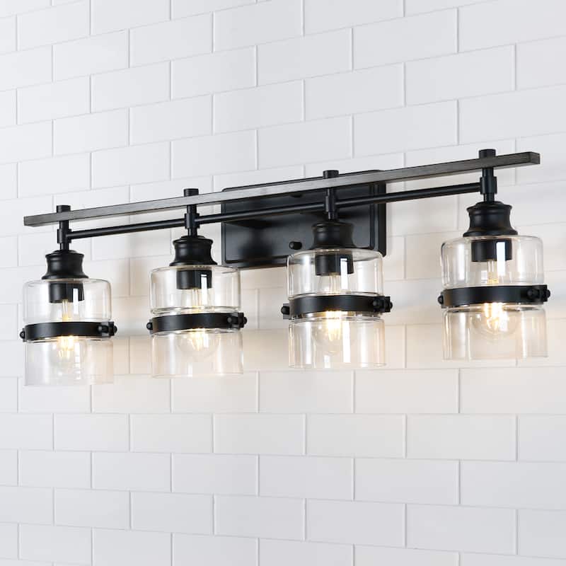 ExBrite 3-lights Bathroom Dimmable Black Vanity Lights Modern Wall Sconce Lighting