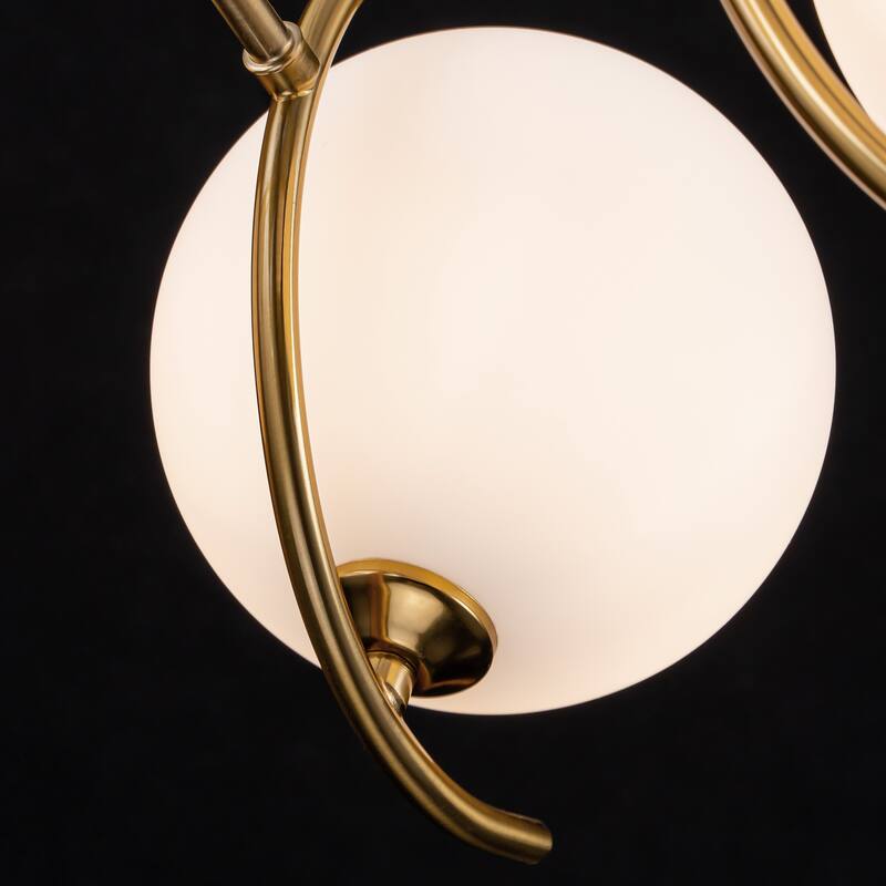 Starsky 6-Light 27inch Modern Sputnik Ceiling Light Glass Globe Bubble Chandelier