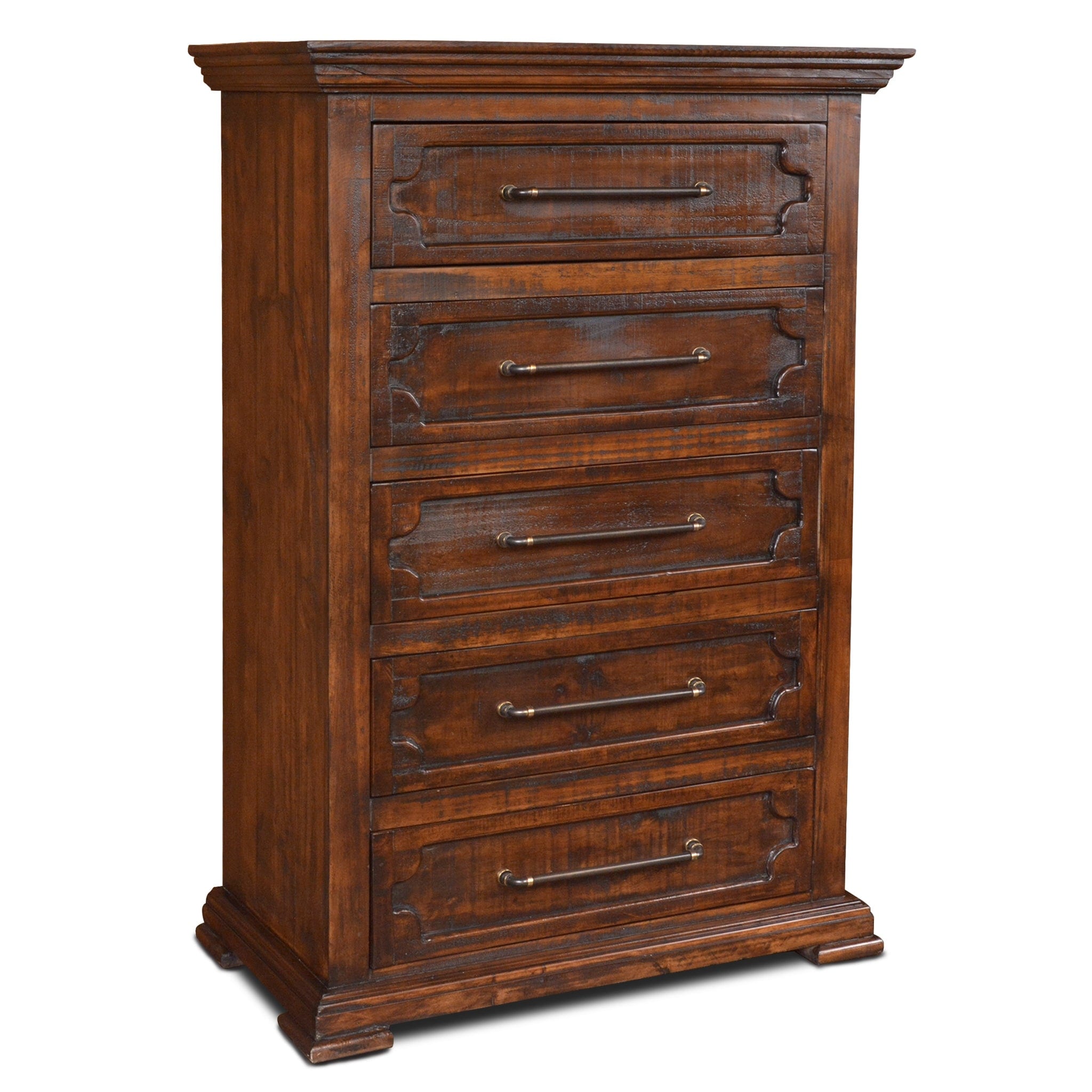 Peterson Rustic Modern 5 Drawer Highboy Dresser