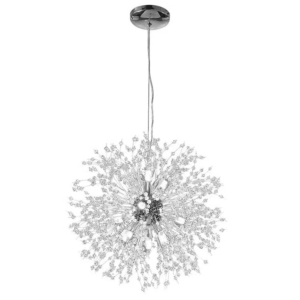 8-Light Dandelion Crystal Chandelier Firework Pendant Ceiling Light - 15.7" Dia