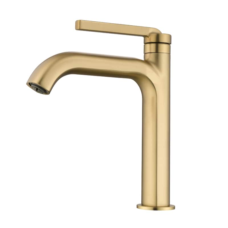 9-12" H Solid Brass Single Handle Bathroom Sink Faucet