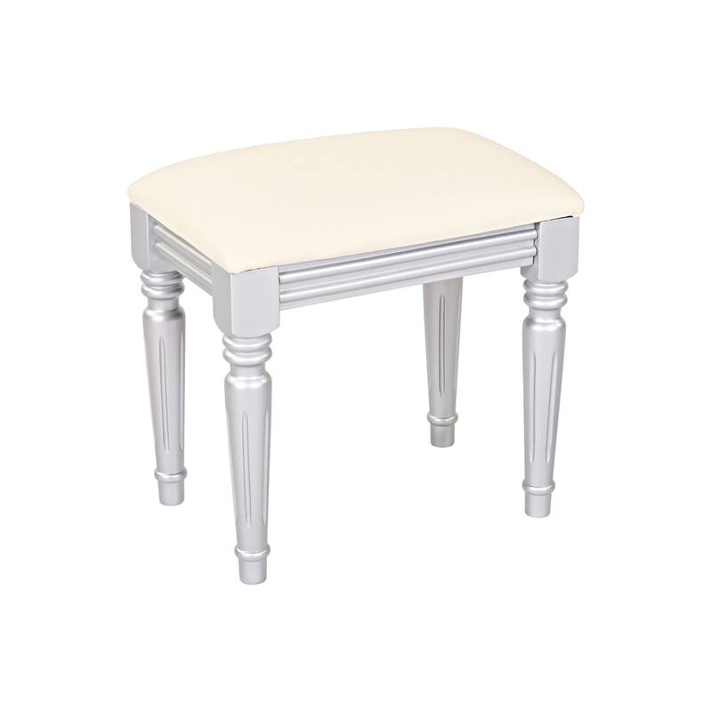 Luxury Vanity Desk w/Round Mirror,Height-Adjustable,Dressing Table Set