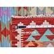 preview thumbnail 5 of 3, Shahbanu Rugs Colorful Geometric Design Natural Wool Reversible Flat Weave Afghan Kilim Hand Woven Oriental Rug (3'4" x 4'9")