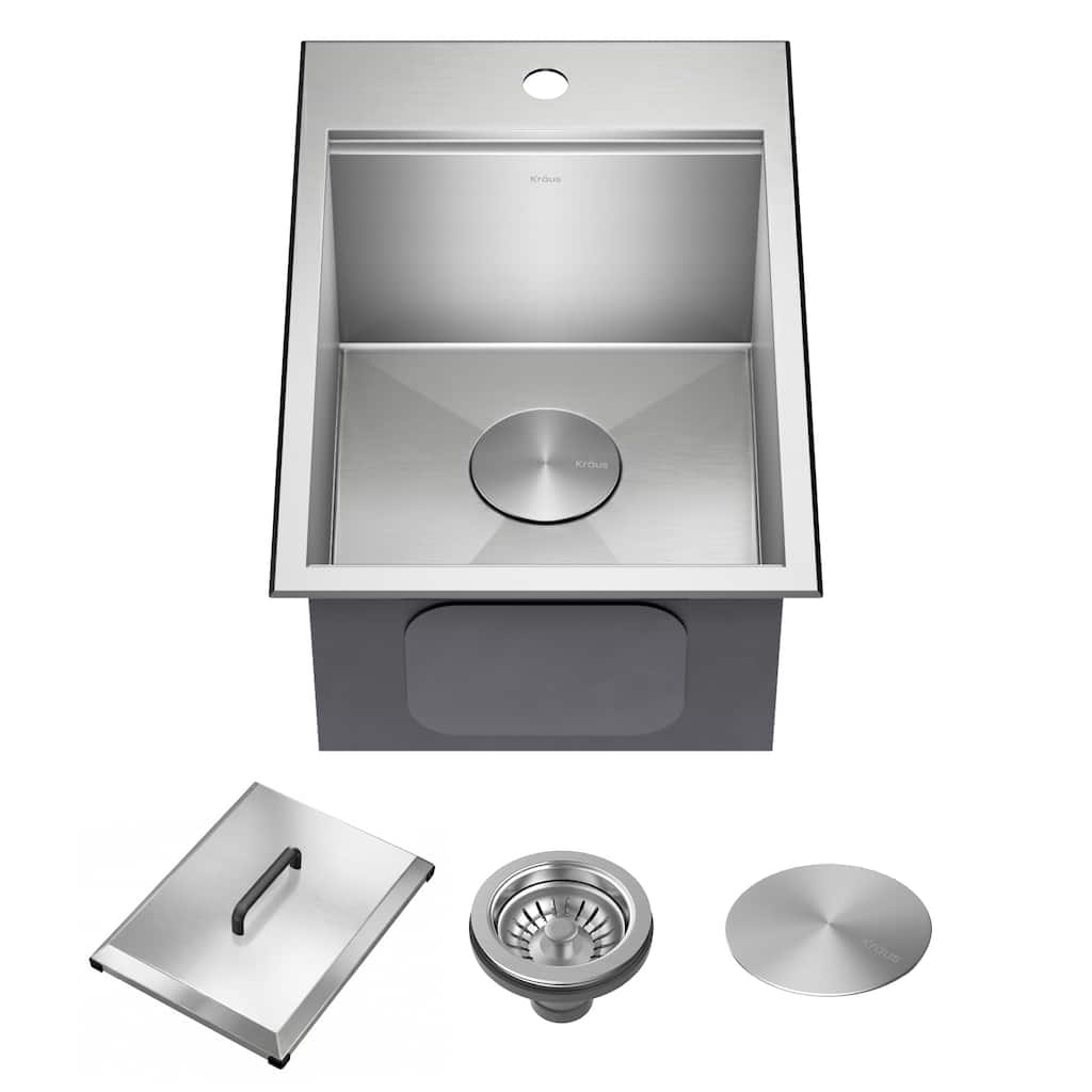 KRAUS Kore Outdoor Drop In Stainless Steel Workstation Kitchen Sink