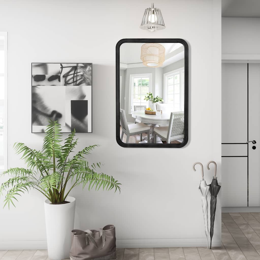 Pine Wooden Framed Standard Farmhouse Style Rectangle Wall Mirror