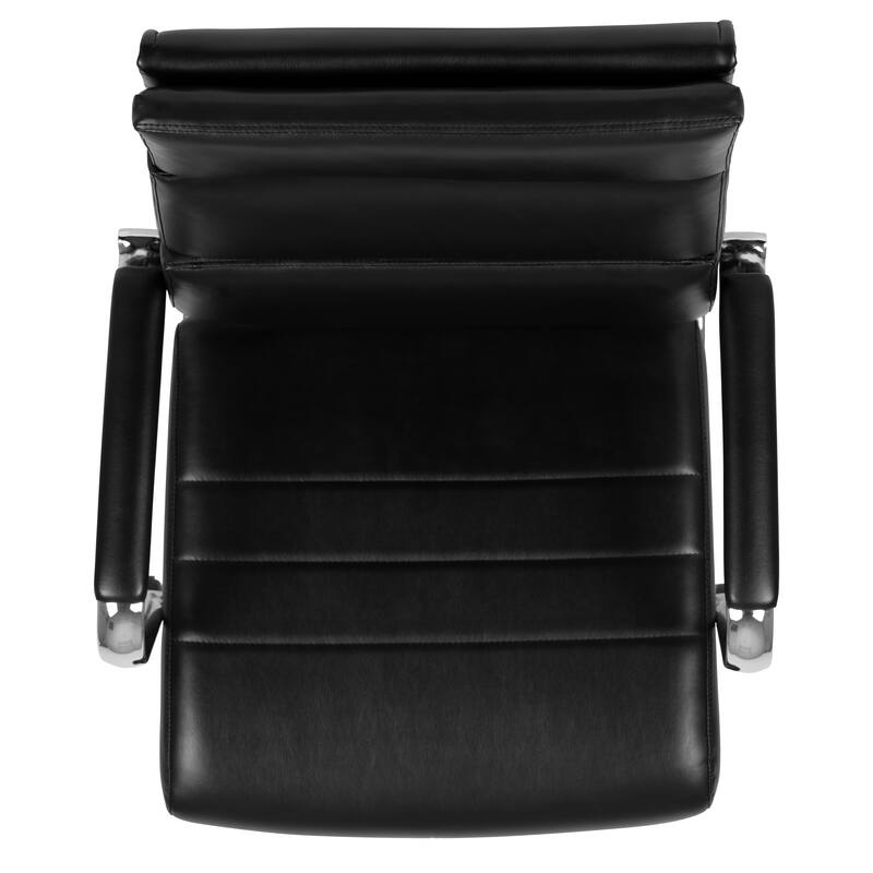 High Back LeatherSoft Contemporary Panel Executive Swivel Office Chair