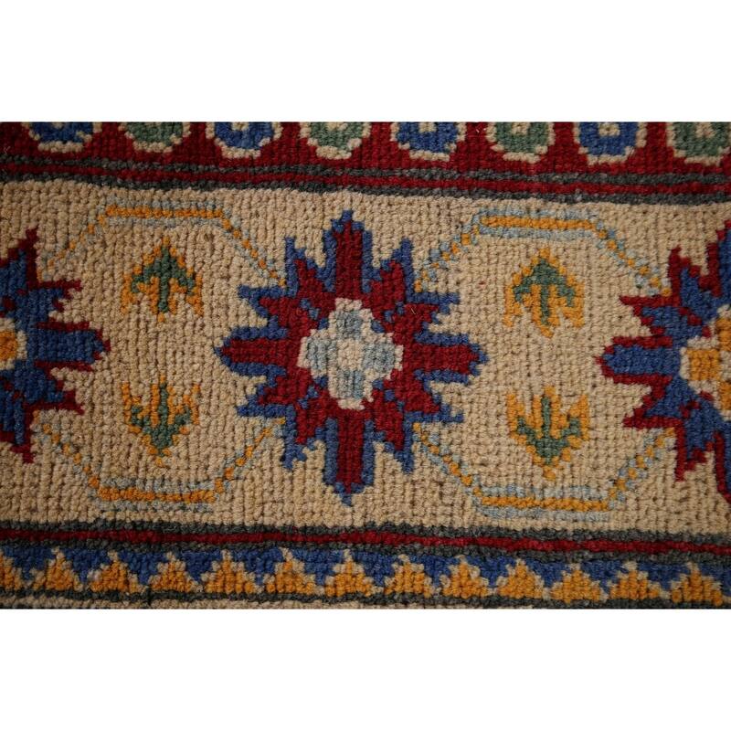 Blue Kazak Oriental Runner Rug Hand-Knotted Wool Carpet - 2'7" x 20'7"