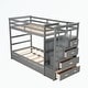 preview thumbnail 33 of 51, Hardwood Twin Over Twin Bunk Bed with Trundle and Staircase