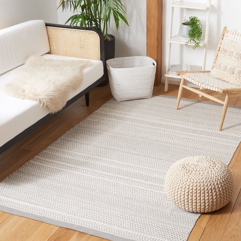 SAFAVIEH Hand-Woven Kilim Trautlind Flatweave Cotton Rug - 3' x 5' - Grey/Beige