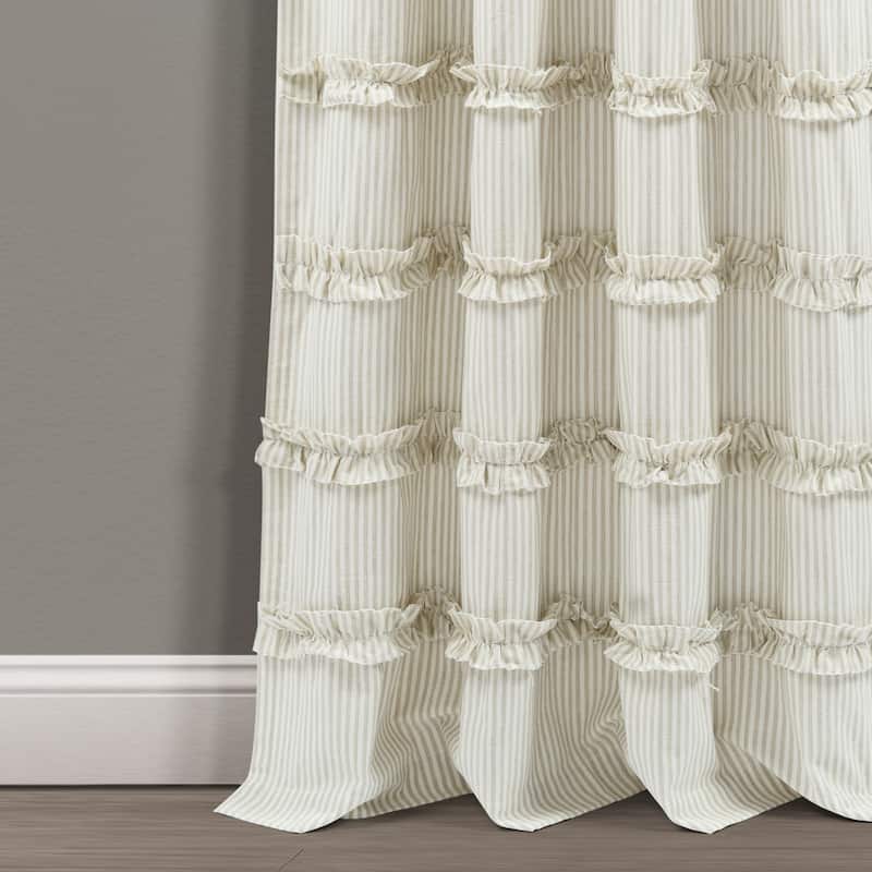 Lush Decor Vintage Stripe Yarn Dyed Cotton Window Curtain Panel Pair