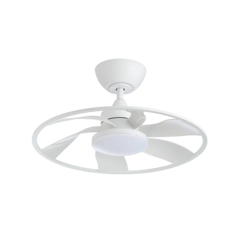 Light Pro 22 in. LED Indoor Matt white Smart Ceiling Fan with DC Motor