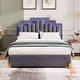 preview thumbnail 17 of 39, Queen Velvet Platform Bed with RGB Lights & 4 Drawers - Modern Design