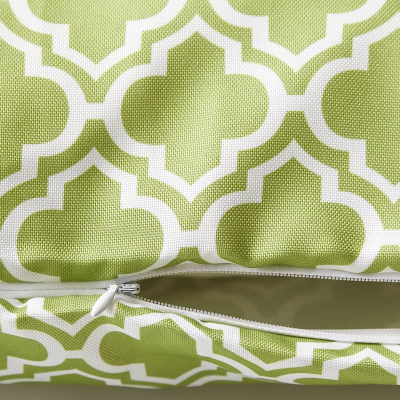 Green Lattice Outdoor Pillow Cover 18x18 (Set of 2)