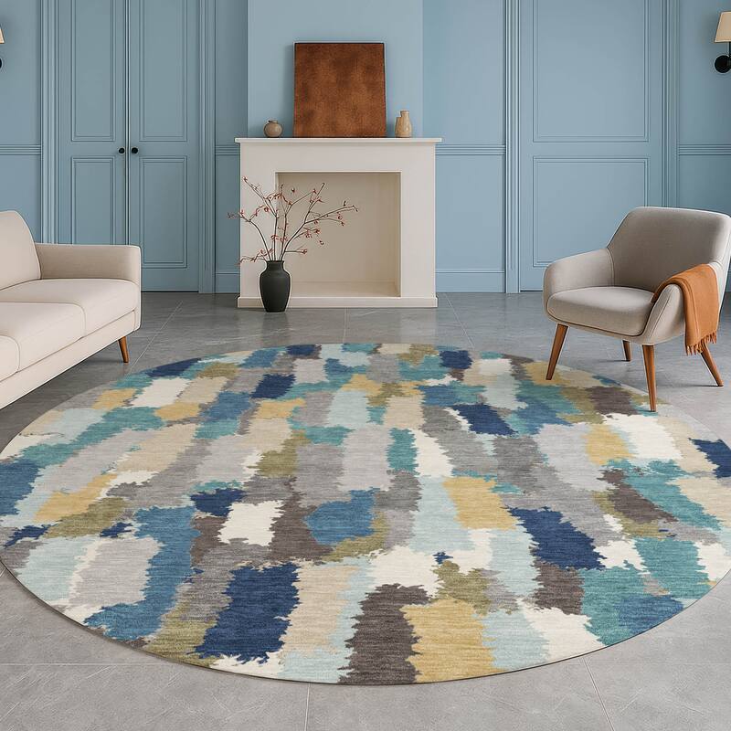 Machine Washable Indoor/ Outdoor Contemporary Stacks Chantille Rug