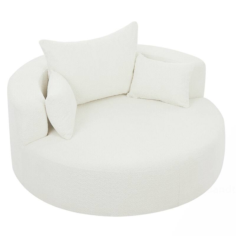 Swivel Barrel Chair with 3 Pillows