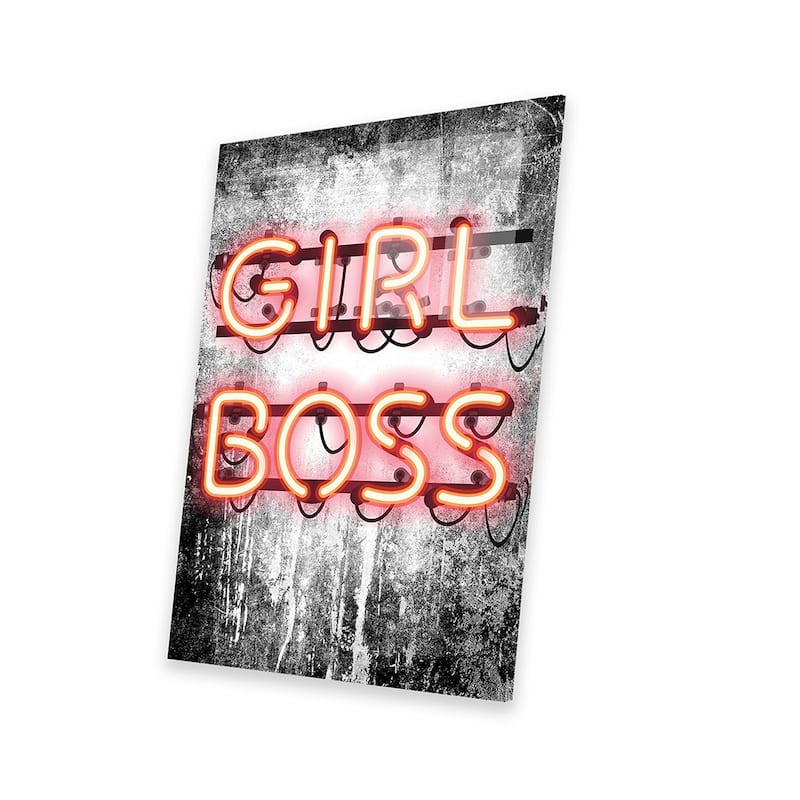 Girl Boss Neon Sign Print On Acrylic Glass by Amanda Greenwood