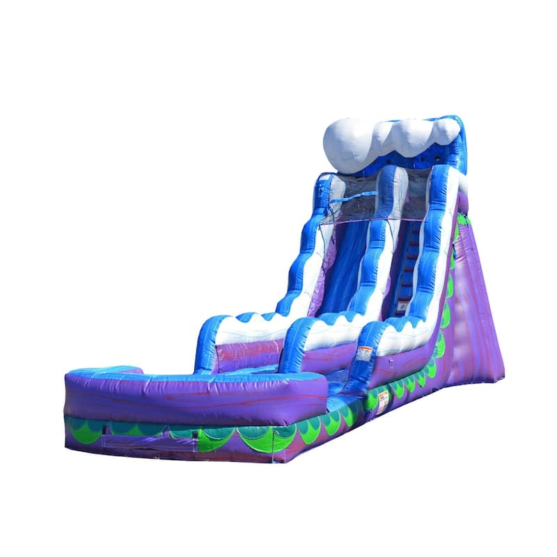 JumpOrange Mermaid 19' Commercial Grade Inflatable Water Slide with Attached Splash Pool & Air Blower, Outdoor Summer - Kids