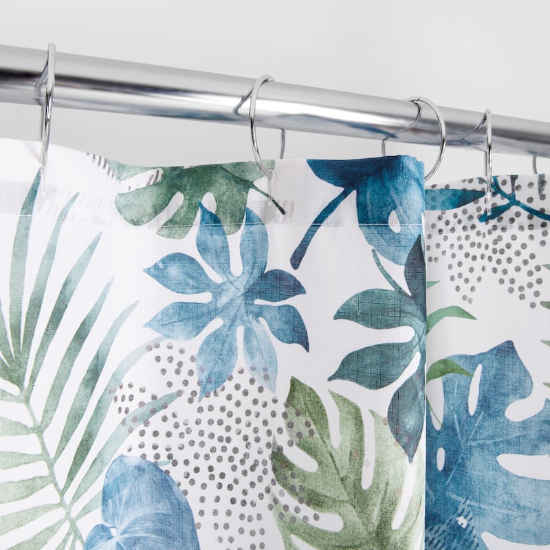 Blue Palm Shower Curtain