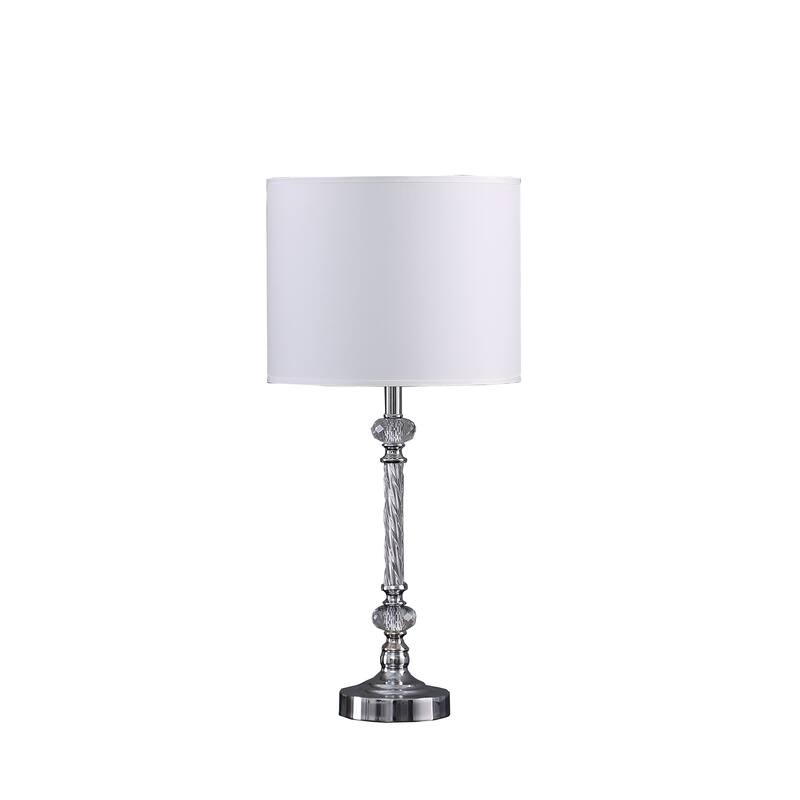 19.25 In. Audrey Twisted Crystal Modern Silver Table Lamp