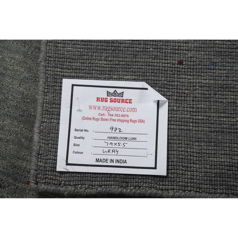 Gray Tribal Gabbeh Indian Area Rug Handmade Wool Carpet - 5'5" x 7'9"