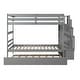 preview thumbnail 5 of 7, Twin Over Twin Bunk Bed with Twin Trundle and Stairway Storage, Sturdy Pinewood Frame
