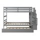 preview thumbnail 12 of 25, Twin over Twin Bunk Beds with Twin Trundle and Stairway Storage