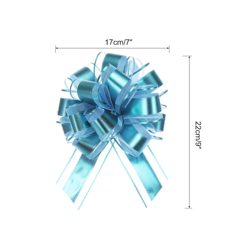 12pcs 9" Large Pull Bow Metallic Gift Wrapping Bows Ribbon Organza