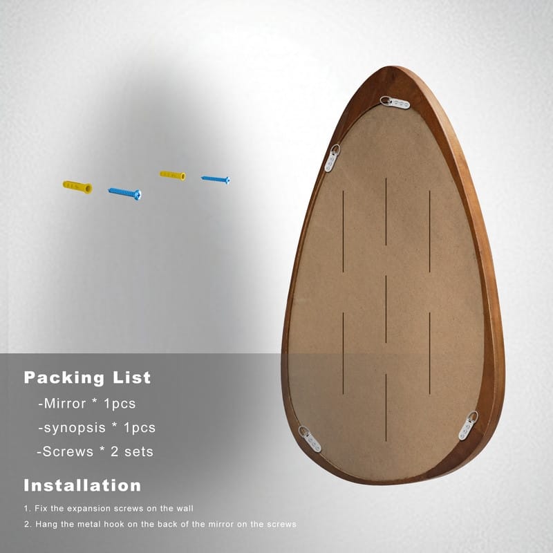 Irregular Mirror Asymmetrical Wood Wall Mirror