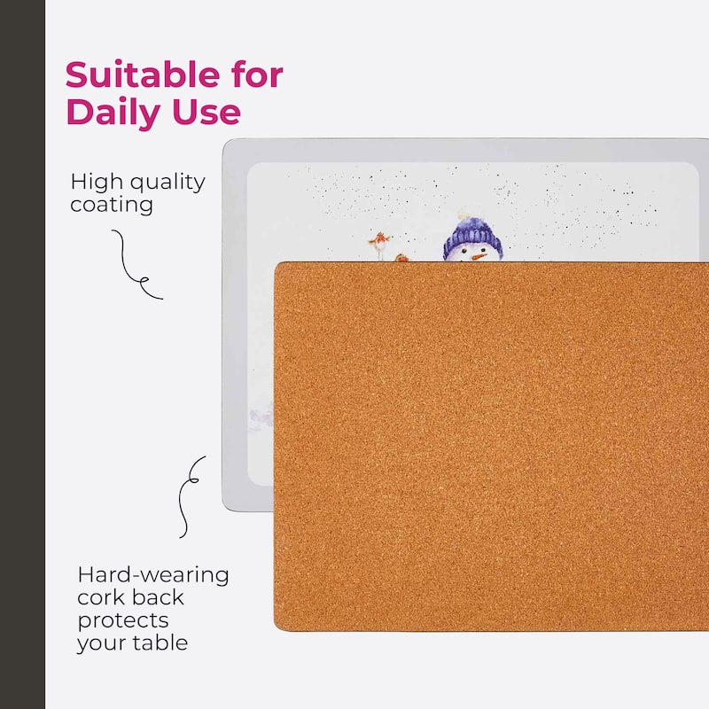 Pimpernel Set of 6 Wrendale Designs Christmas Placemats - 12" L x 9" W