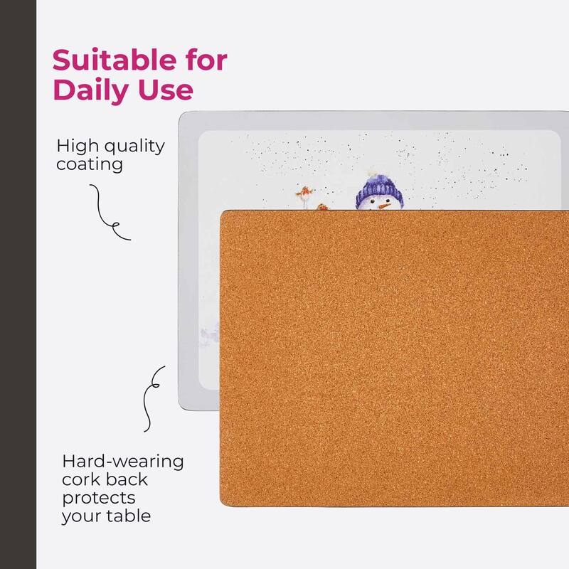 Pimpernel Wrendale Designs Set of 4 Christmas Placemats - 15.7" L x 11.7" W