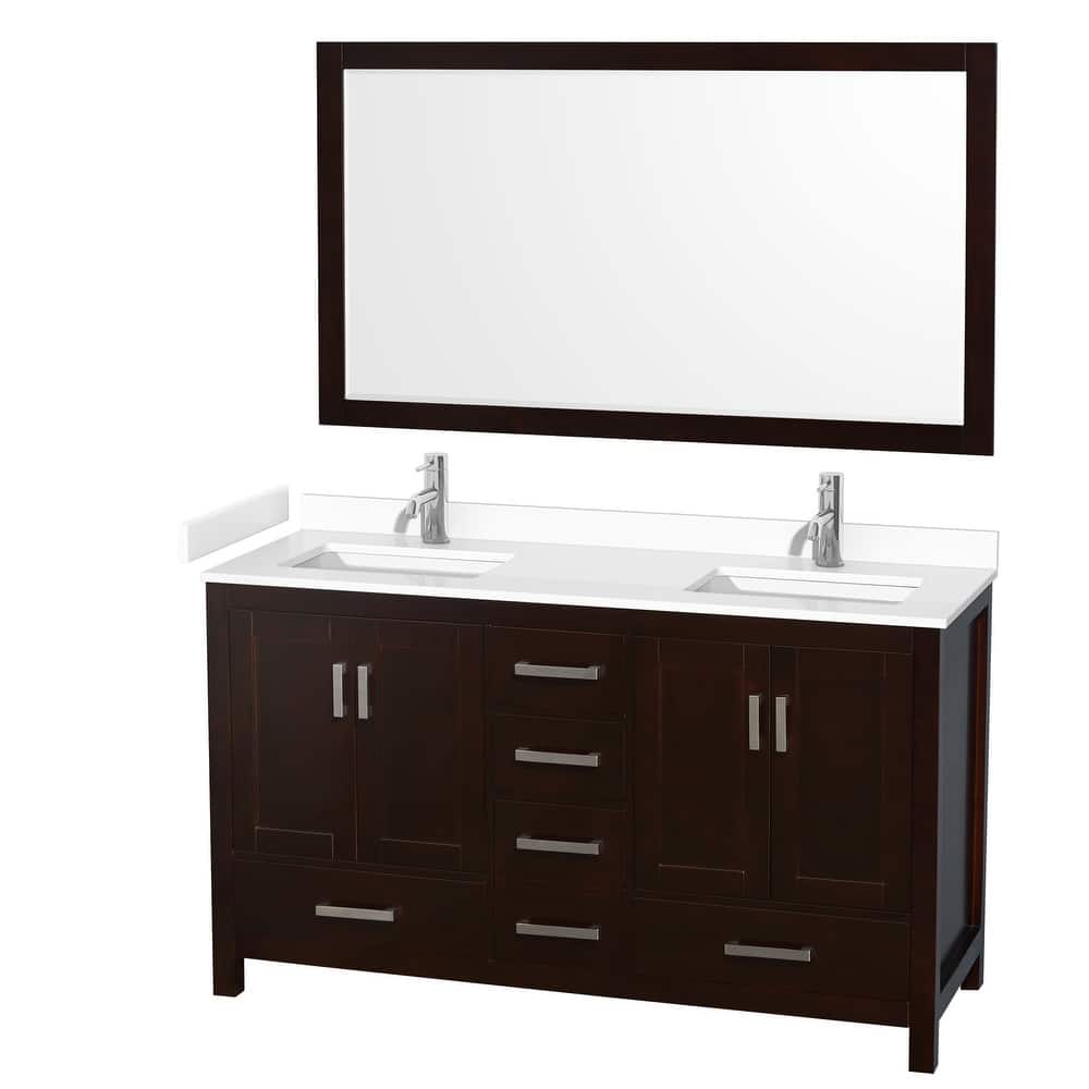 Wyndham Collection Sheffield 60" Double Bathroom Vanity, Carrara