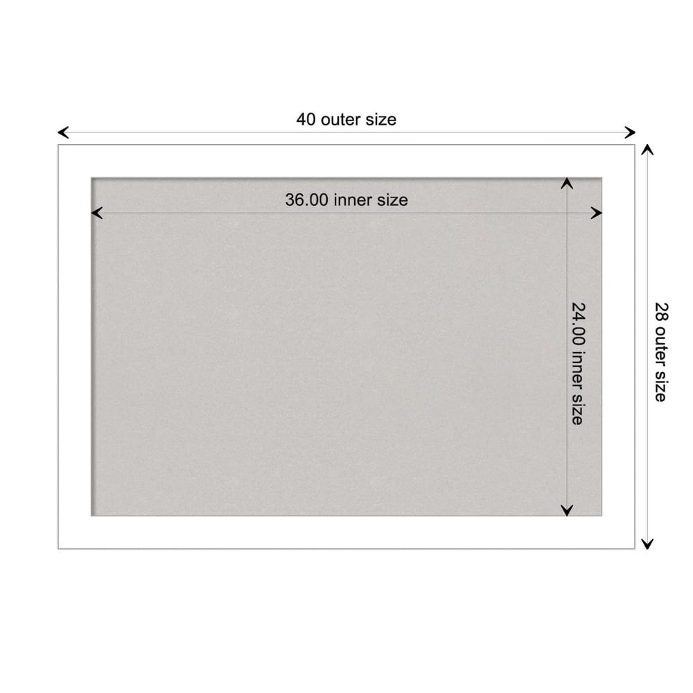 Wedge White Framed Grey Corkboard Bulletin Board