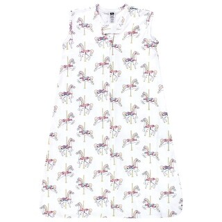 Hudson Baby Infant Girl Cotton Sleeveless Wearable Sleeping Bag, Sack, Blanket, Carousel Horse