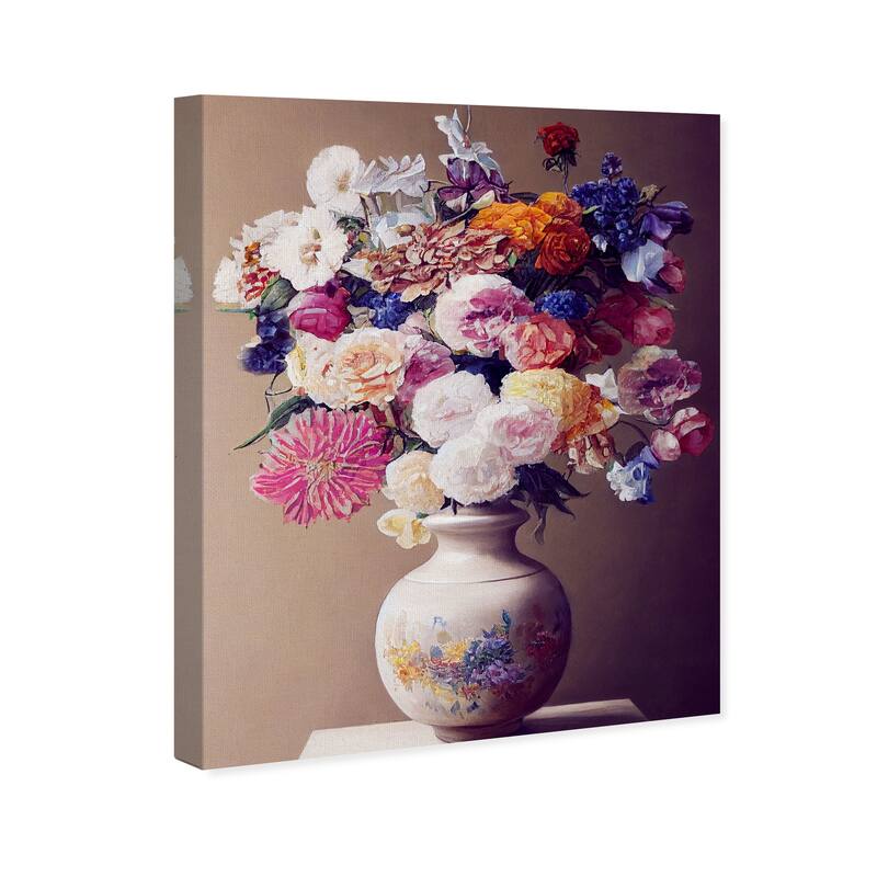 Wynwood Studio Canvas Floral and Botanical Amazing Floral Bloom Brown and Traditional Wall Art Canvas Print