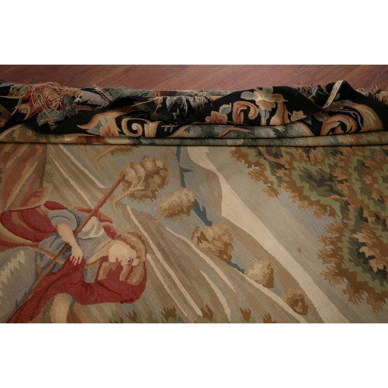 Hand Woven Oriental 100% Wool Carpet Traditional Pictorial Beige & Ivories Tapestries Area Rug - 5' 11'' X 4' 9''