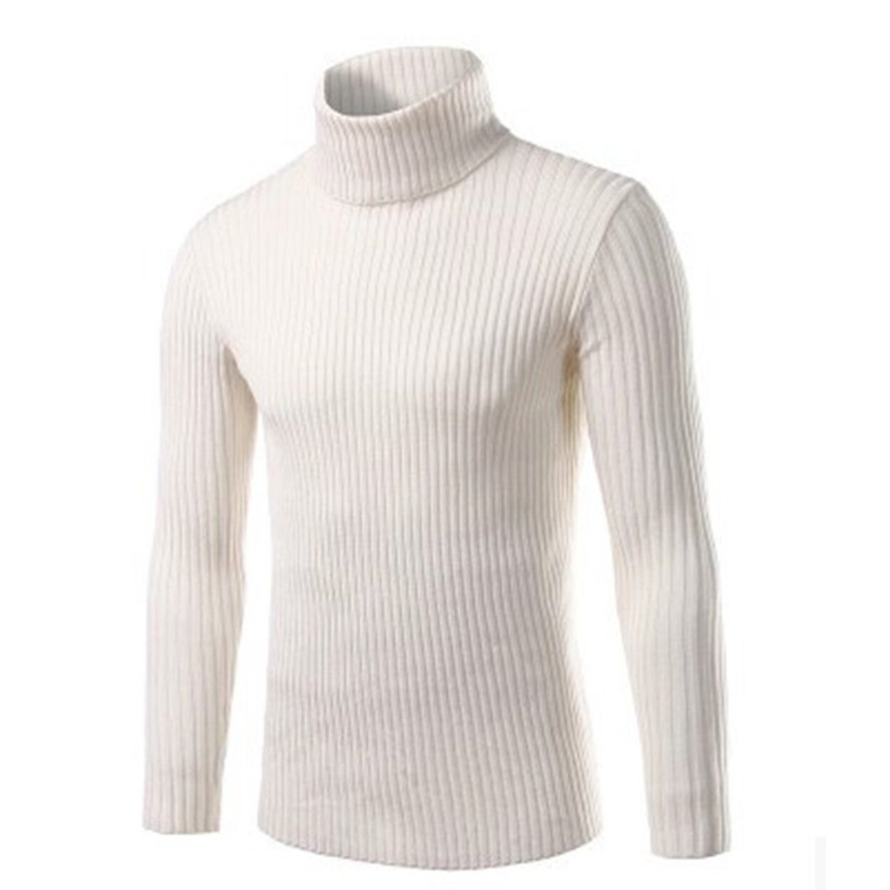 white roll neck sweater mens