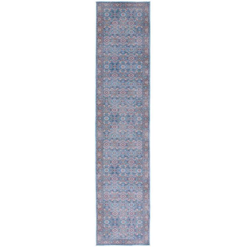 SAFAVIEH Serapi Machine Washable Melva Medallion Distressed Rug - 2' x 9' Runner - Rust/Blue