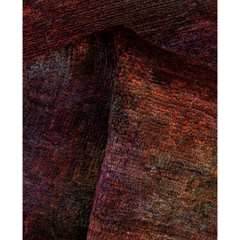 Overdyed One-of-a-Kind Hand-Knotted Area Rug - Orange - 3' 0" x 7' 10"