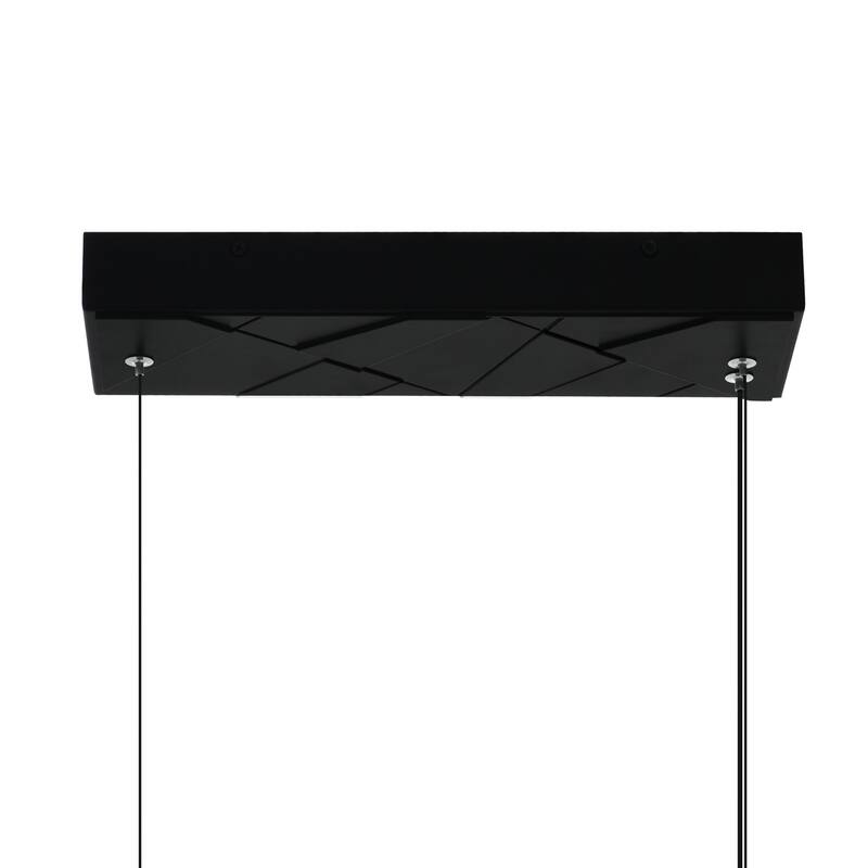 Valira Integrated LED 48in Black Chandelier with Handcrafted Glass