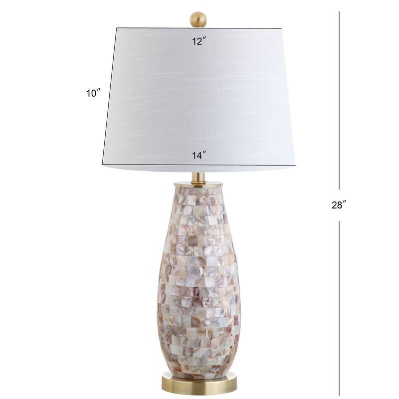 Bailey 28" Seashell LED Table Lamp, Natural by JONATHAN Y