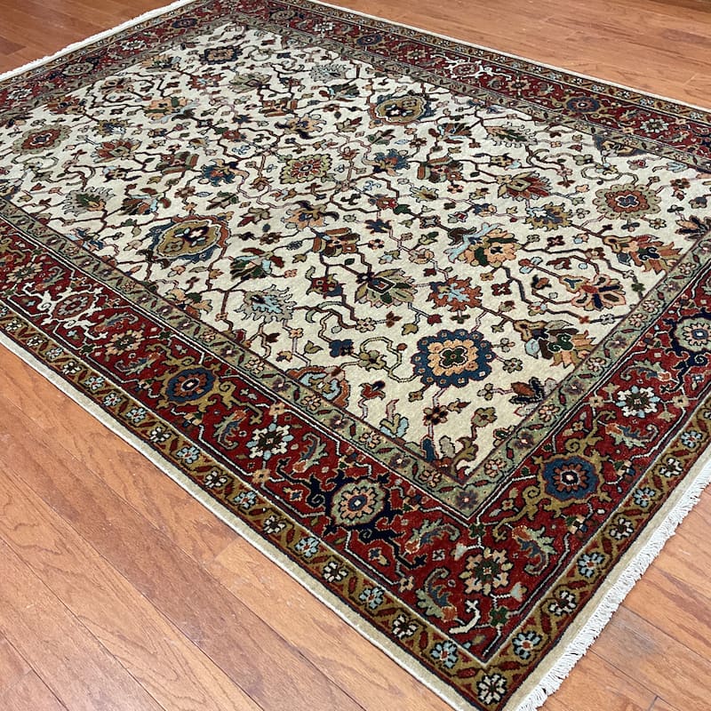 HERAT ORIENTAL Hand-knotted Indo 5' x 8' Serapi Wool Rug - 5' x 8'
