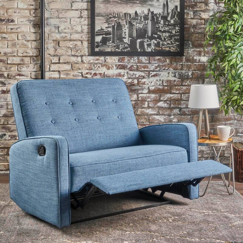Sleek 47" Wide Manual Standard Recliner by Harper&Bright Designs - Blue