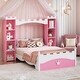 preview thumbnail 2 of 19, Wooden Twin Size Platform Bed with Storage Shelf
