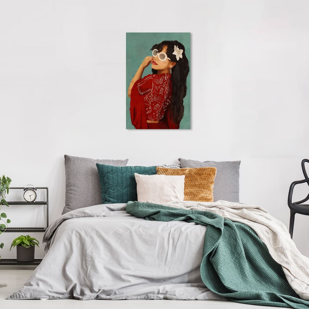 Wynwood Studio Prints Fashion and Glam Radiating Pride Red and Maroon Bohemian & Eclectic Wall Art Canvas Print