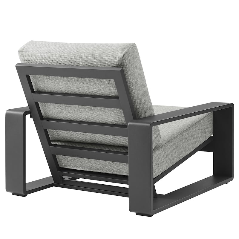 Lirienne Outdoor Patio Aluminum Faux Wood Armchairs Set of 2