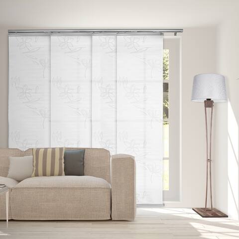 InStyleDesign Floret 4-Panel Single Rail Panel Track / Room Divider / Blinds 48"-88"W, Panel width 23.5"