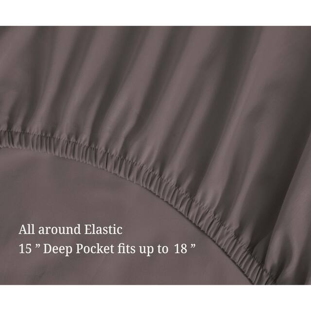 Miranda Haus 700 Thread Count Egyptian Cotton Solid Deep Pocket Sheet Set